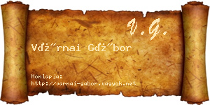 Várnai Gábor névjegykártya